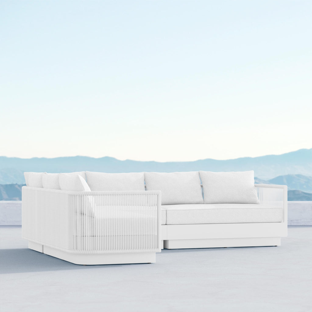 Porto Sectional Sofa Left Arm - White Sectionals Azzurro Living