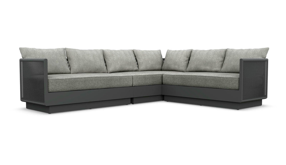 Porto Sectional Sofa Right Arm - Charcoal Sectionals Azzurro Living