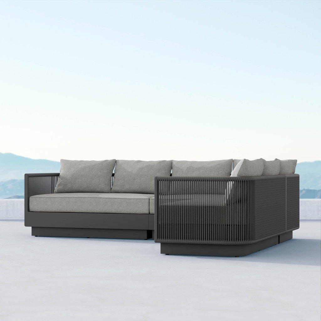 Porto Sectional Sofa Right Arm - Charcoal Sectionals Azzurro Living