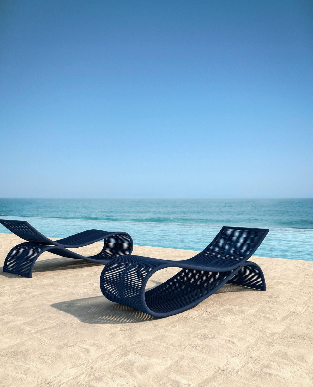 Wave | Chaise Lounge - Midnight Blue Lounge Chairs Azzurro Living