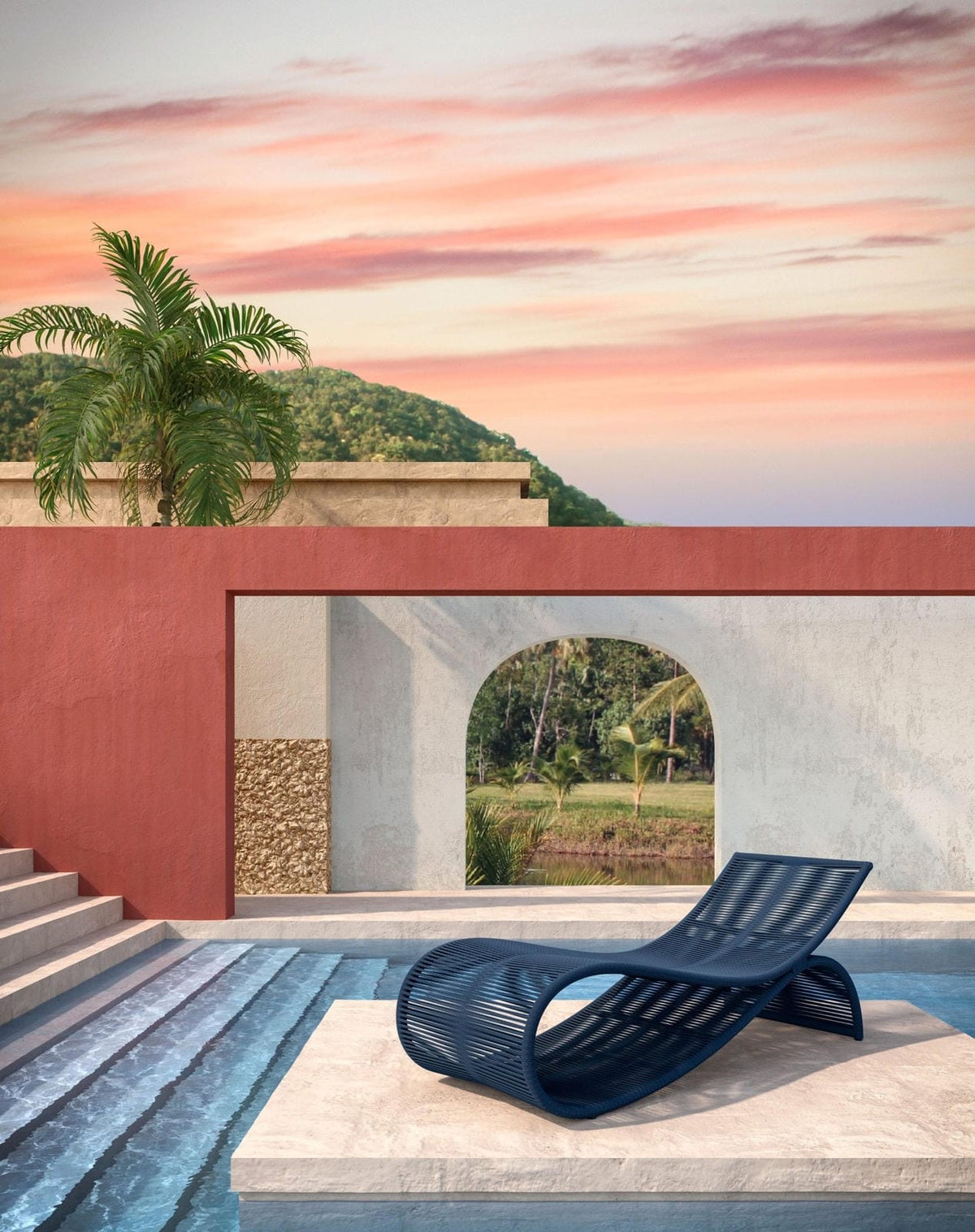 Wave | Chaise Lounge - Midnight Blue Lounge Chairs Azzurro Living