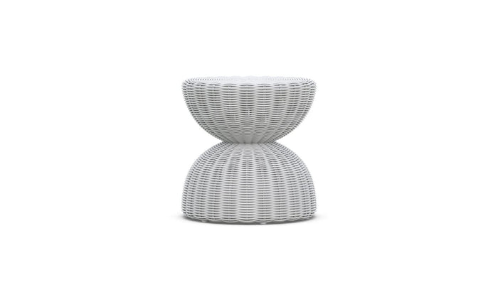 Cabo | Wicker Side Table - Beach White