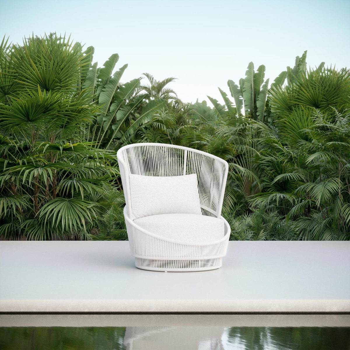 Palma | Swivel Club Chair - White Mist Club Chairs - Swivel Azzurro Living