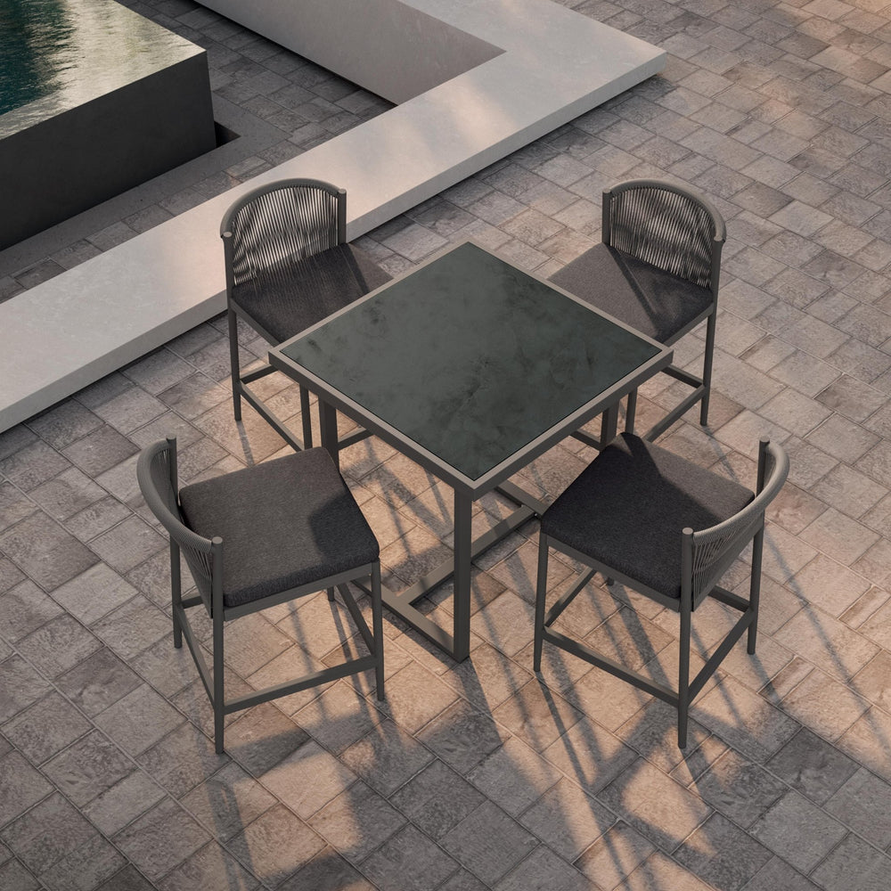 Pavia | 35" Bar Table - Charcoal - Dekton Top Dining Table-Bar Azzurro Living