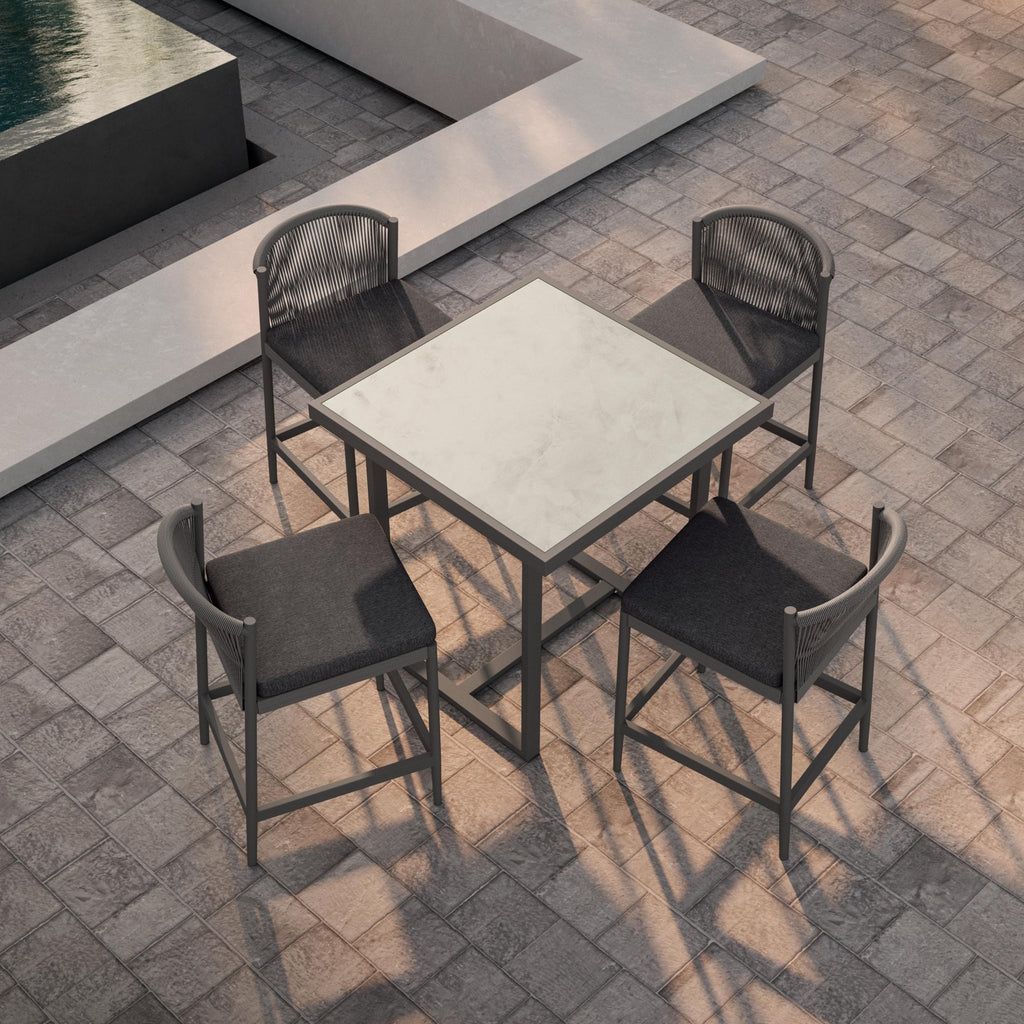 Pavia | 35" Counter Table - Charcoal - Dekton Top Dining Table-Counter Azzurro Living