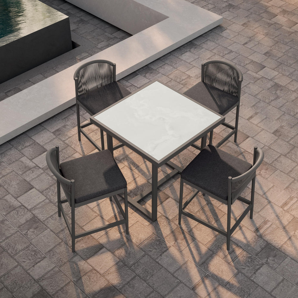 Pavia | 35" Counter Table - Charcoal - Dekton Top Dining Table-Counter Azzurro Living