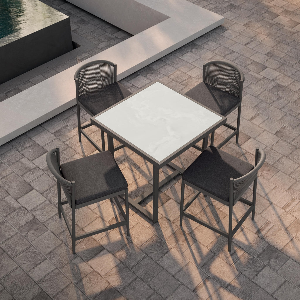 Pavia | 35" Counter Table - Charcoal - Dekton Top Dining Table-Counter Azzurro Living