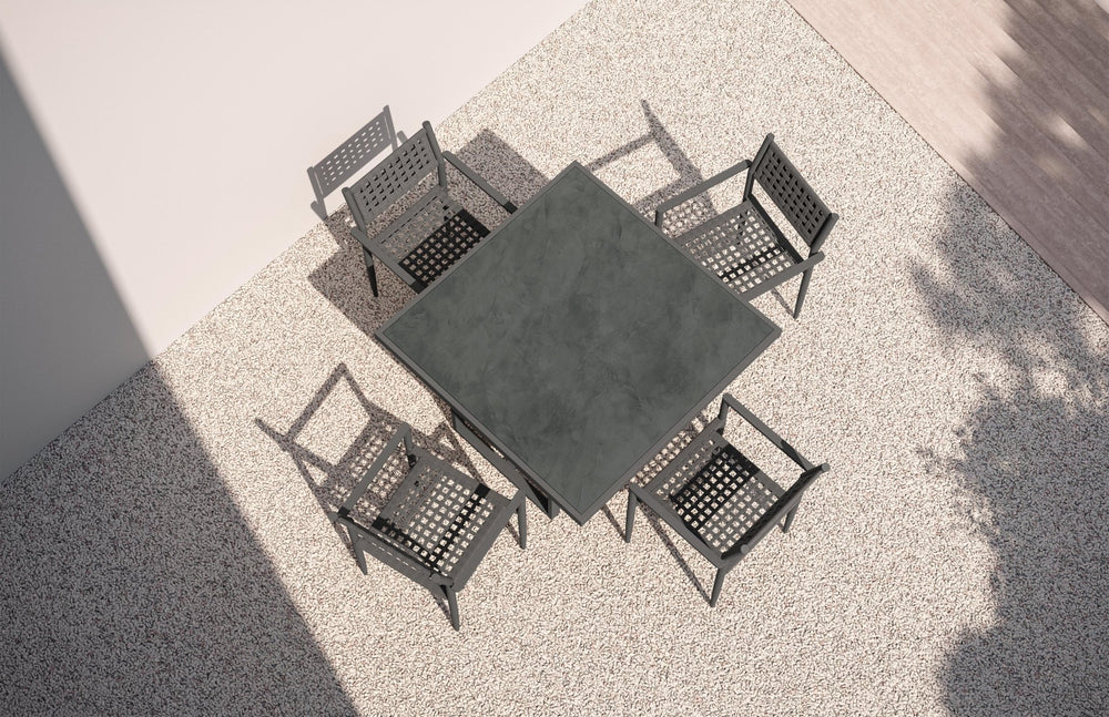 Pavia | 48" Dining Table - Charcoal - Dekton Top Dining Tables Azzurro Living