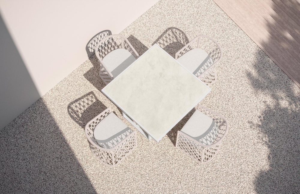 Pavia | 48" Dining Table - White - Dekton Top Dining Tables Azzurro Living