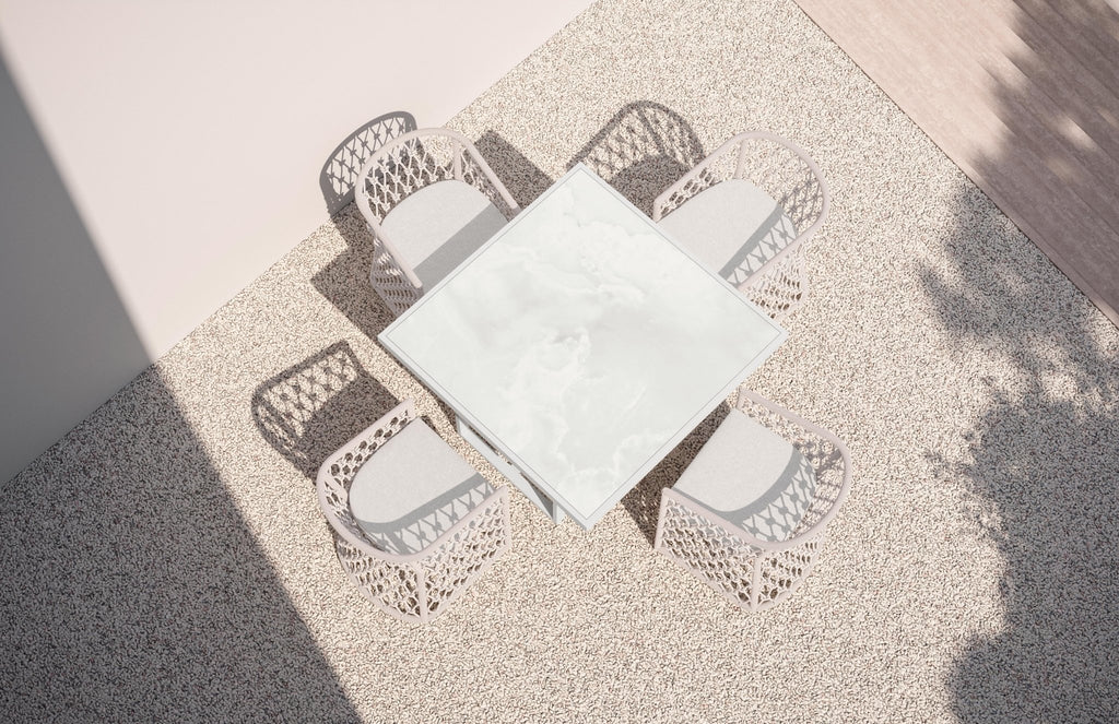 Pavia | 48" Dining Table - White - Dekton Top Dining Tables Azzurro Living