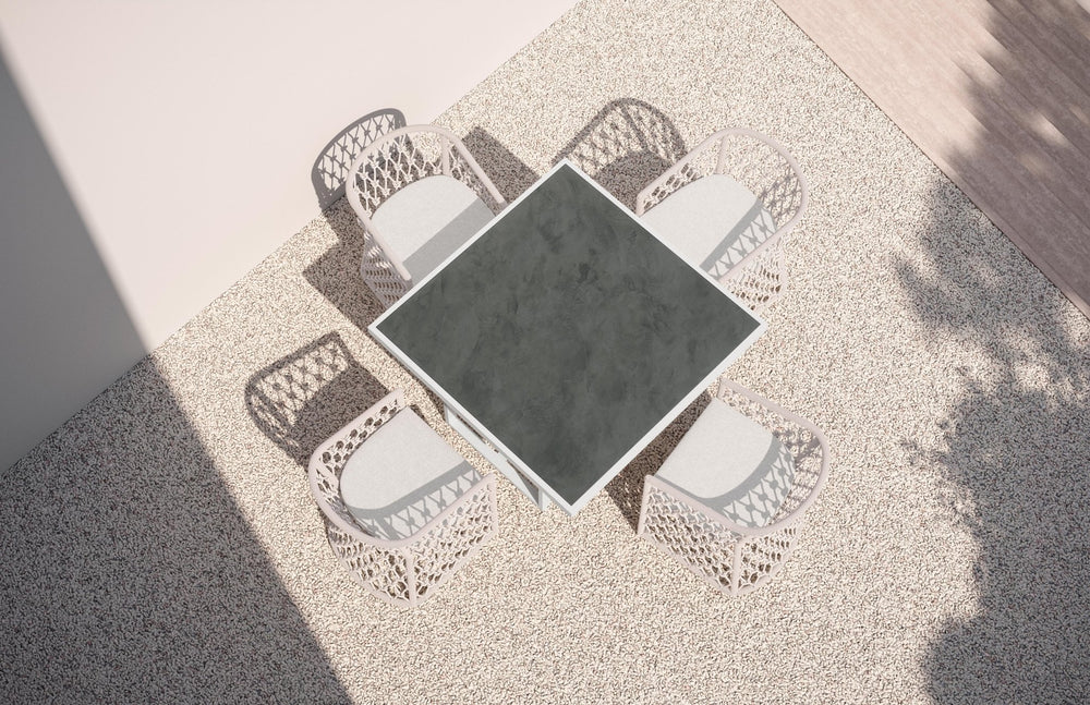 Pavia | 48" Dining Table - White - Dekton Top Dining Tables Azzurro Living