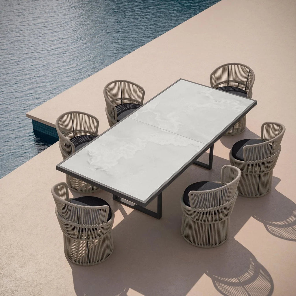 Pavia | 96" Dining Table - Charcoal - Dekton Top Dining Tables Azzurro Living