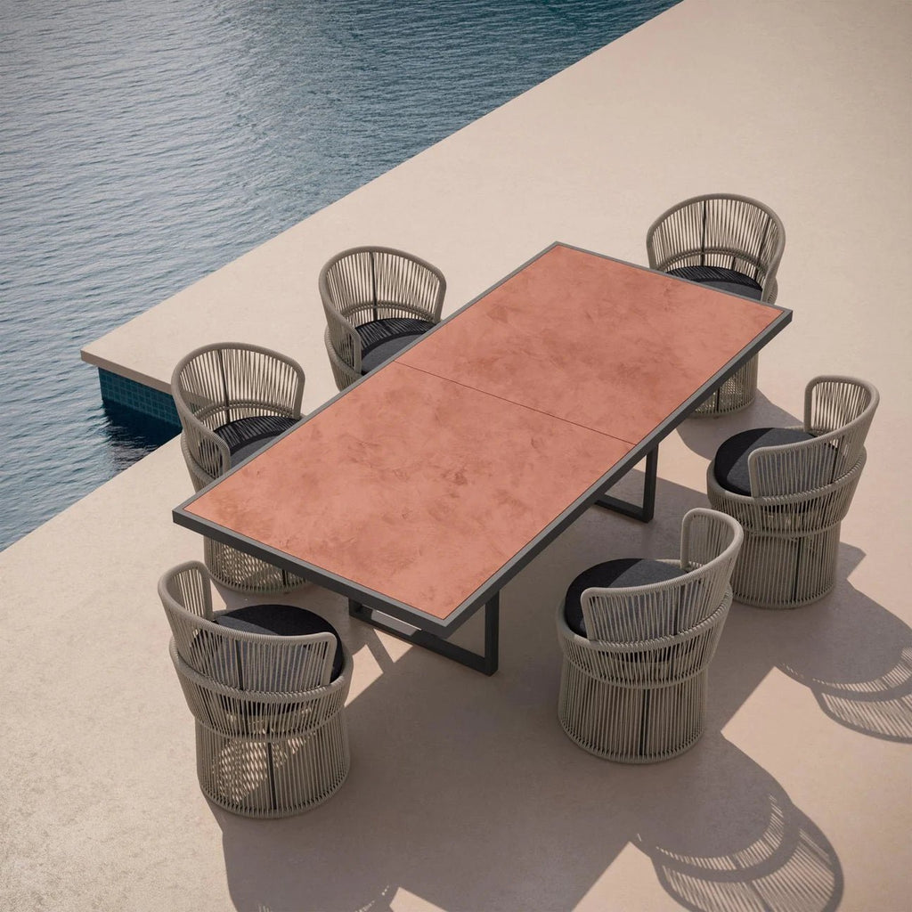 Pavia | 96" Dining Table - Charcoal - Dekton Top Dining Tables Azzurro Living
