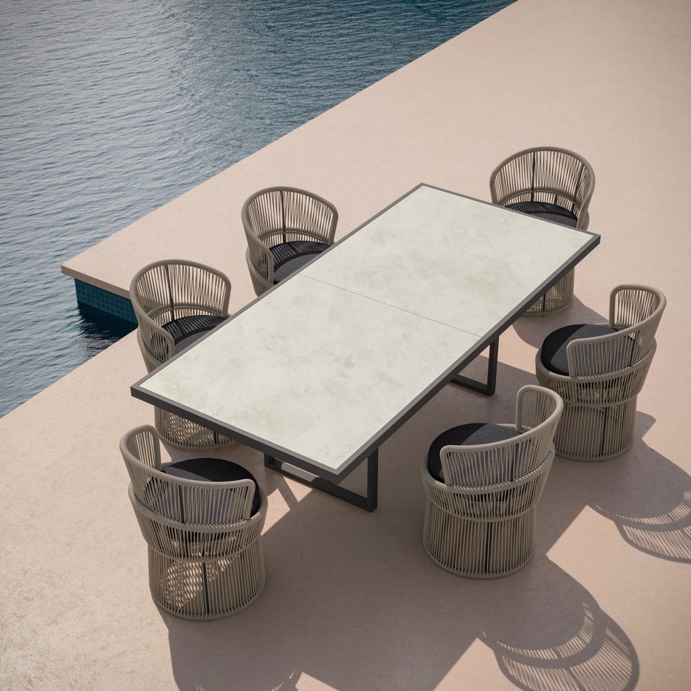 Pavia | 96" Dining Table - Charcoal - Dekton Top Dining Tables Azzurro Living