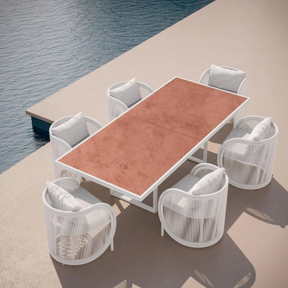 Pavia | 96" Dining Table - White - Dekton Top Dining Tables Azzurro Living