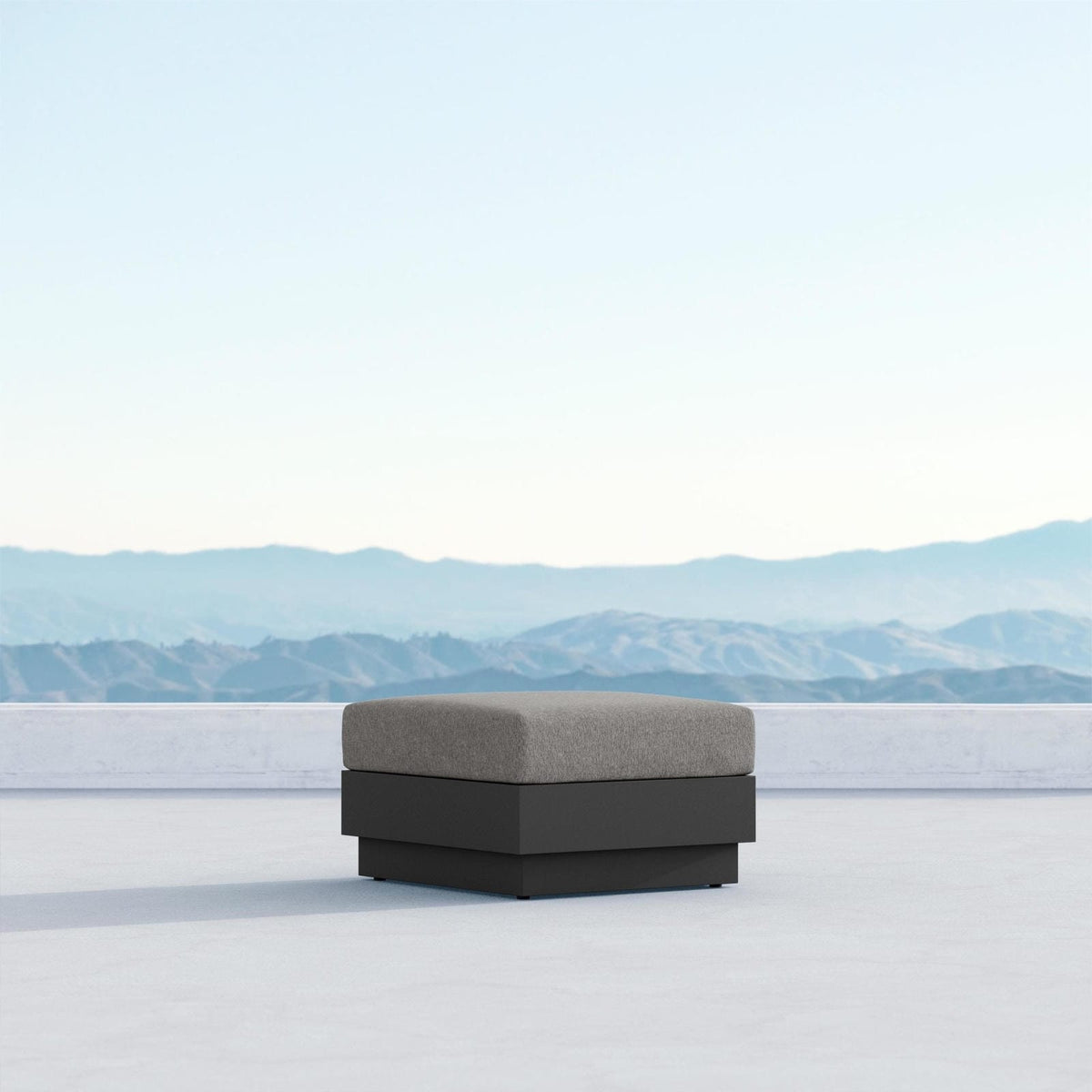 Porto | Ottoman Charcoal Ottoman Azzurro Living