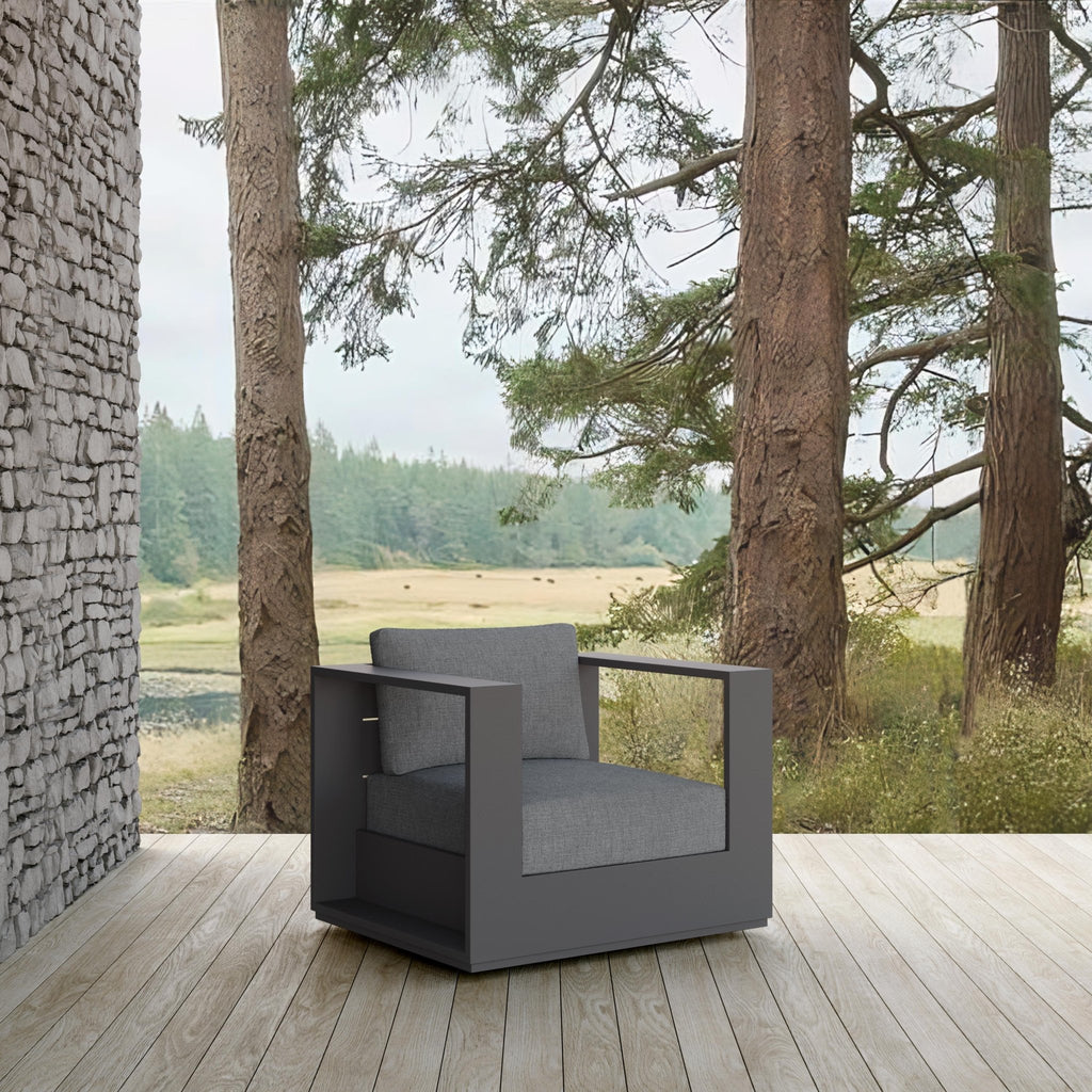 Sydney | Swivel Club Chair - Charcoal Club Chairs - Swivel Azzurro Living